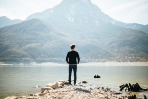 man standing in nature